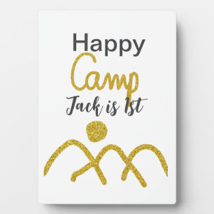 Glückliches Campen Camper eins Geburtstag Kinder g Fotoplatte