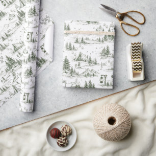 Glückliches Camper-Toile-Muster-Wrap-Papier Geschenkpapier