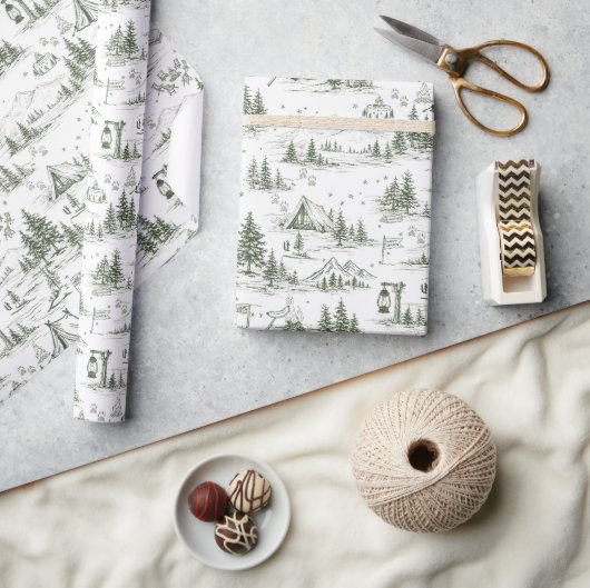Glückliches Camper-Toile-Muster-Wrap-Papier Geschenkpapier (Kunsthandwerk)
