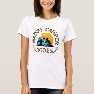 Glückliches Camper-Vibes Retro-Camping-T-Shirt T-Shirt