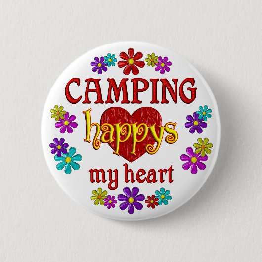 Glückliches Camping Button (Vorderseite)