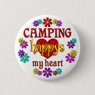 Glückliches Camping Button