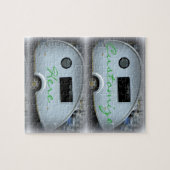 Glückliches Camping des Teardrop-Sinti und Puzzle (Horizontal)