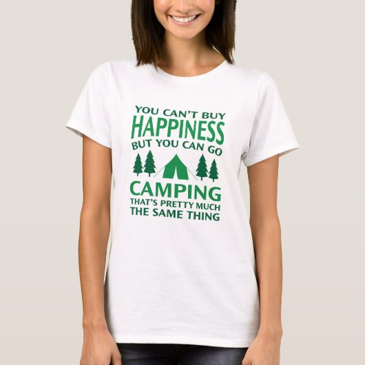 Glückliches Camping T-Shirt (Vorderseite)
