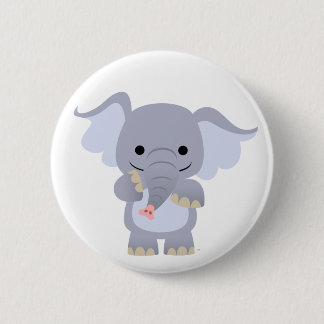 Glückliches Cartoon-Elefantknopf-Abzeichen Button