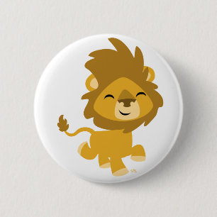 Glückliches Cartoon-Löwe-Knopf-Abzeichen Button