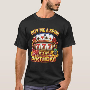 Glückliches Casino Geburtstags-Slot-Maschine Poker T-Shirt