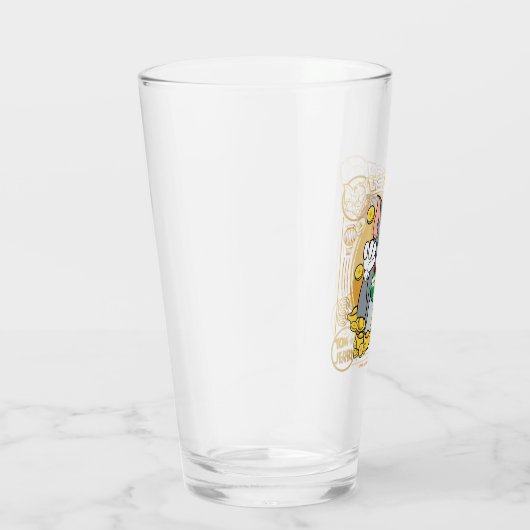 Glückliches Cat Jerry mit Gold Sycees Glas (Rechts)