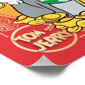 Glückliches Cat Jerry mit Gold Sycees Poster (Ecke)