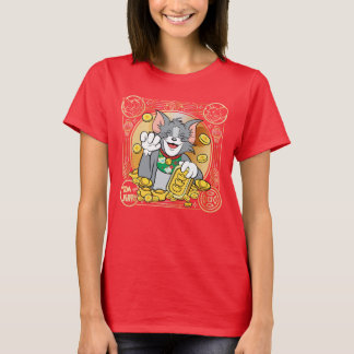 Glückliches Cat Jerry mit Gold Sycees T-Shirt