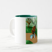 Glückliches Cello Zweifarbige Tasse (Vorderseite Links)