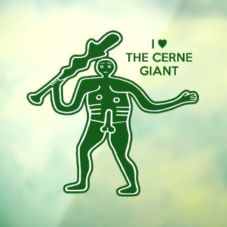 Glückliches Cerne-Riesensymbol der Fruchtbarkeit Fensteraufkleber