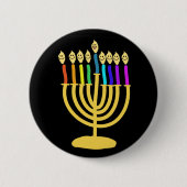Glückliches Channukah Menora/Chanukia Button (Vorderseite)