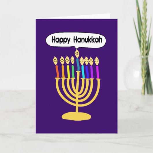 Glückliches Channukah Menora/Chanukia Feiertagskarte (Vorderseite)