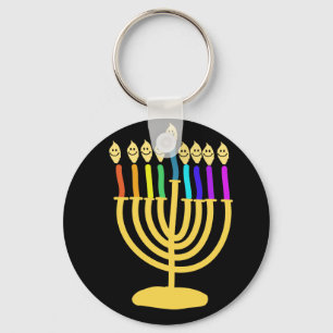 Glückliches Channukah Menora/Chanukia Schlüsselanhänger