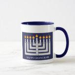 Glückliches Chanukah Tasse<br><div class="desc">Lit Menorah</div>