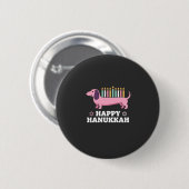 Glückliches Chanukka Dachshund Hund Button (Vorne & Hinten)