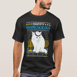 Glückliches Chanukka-Katze Jüdischer Feiertag Häss T-Shirt