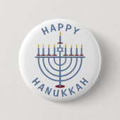 Glückliches Chanukka Menorah Button (Vorderseite)