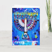 Glückliches Chanukka! Menorah Feiertagskarte (Rückseite)