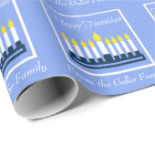 Glückliches Chanukka Menorah Geschenkpapier (Rolleneckpunkt)
