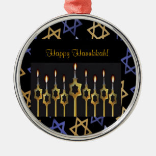 Glückliches Chanukka! Menorah kundenspezifische Ornament Aus Metall