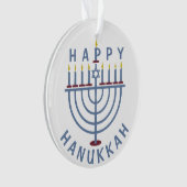 Glückliches Chanukka Menorah Ornament (Vorderseite)