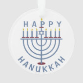 Glückliches Chanukka Menorah Ornament (Rückseite)