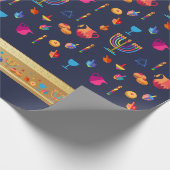 Glückliches Chanukka-Party-schöne Dekoration Geschenkpapier (Ecke)