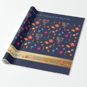 Glückliches Chanukka-Party-schöne Dekoration Geschenkpapier (Ungerollt)