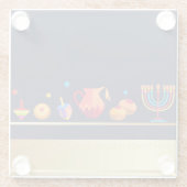 Glückliches Chanukka-Party-schöne Dekoration Glasuntersetzer (Rückseite)