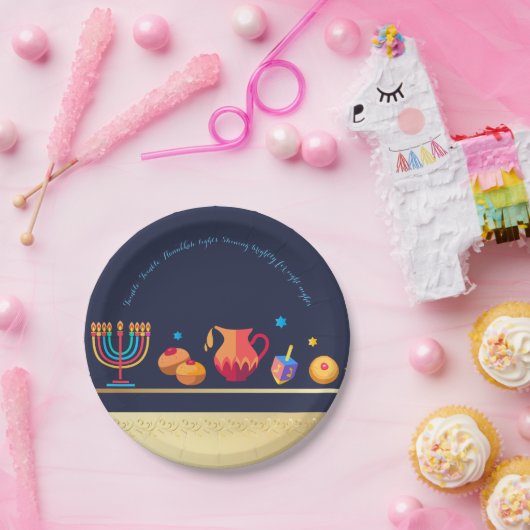 Glückliches Chanukka-Party-schöne Dekoration Pappteller (Party)
