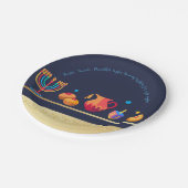 Glückliches Chanukka-Party-schöne Dekoration Pappteller (Schrägansicht)