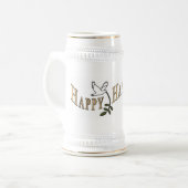 Glückliches Chanukka Stein Bierglas (Vorderseite Links)