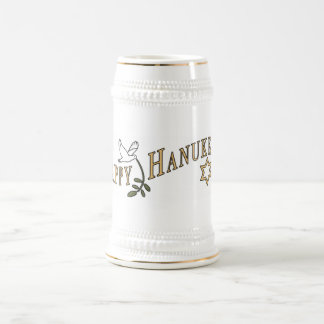 Glückliches Chanukka Stein Bierglas