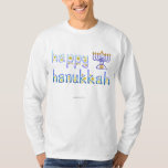 Glückliches Chanukka T-Shirt<br><div class="desc">Twinkly Sterne heben den erstaunlichen Power des Lichtes… hervor Wählen Sie eine andere Hintergrundfarbe,  wenn Sie mögen. Und glückliches Chanukka!</div>