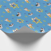 Glückliches Chanukka von der Corgi-Nation! Geschenkpapier (Ecke)