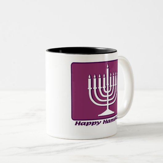 Glückliches Chanukka Zweifarbige Tasse (VorderseiteRechts)