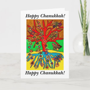 Glückliches Chanukkah - Herzen wachsen in Feiertagskarte