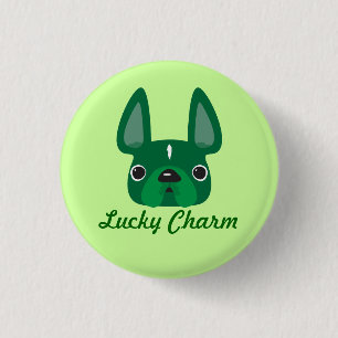 Glückliches Charme Frenchie Button