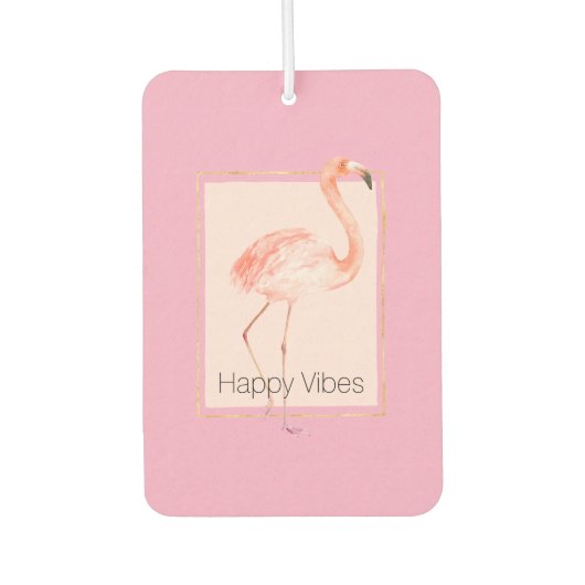 Glückliches Chic Rosa Flamingo Autolufterfrischer (Vorderseite)
