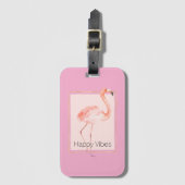 Glückliches Chic Rosa Flamingo Gepäckanhänger (Vorderseite Vertikal)