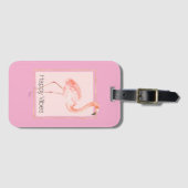Glückliches Chic Rosa Flamingo Gepäckanhänger (Vorderseite (Horizontal))