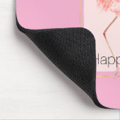 Glückliches Chic Rosa Flamingo Mousepad (Ecke)