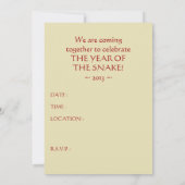 glückliches chinesisches neues Jahr: Schlangenjahr Einladung (Rückseite)