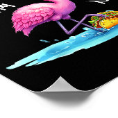 Glückliches Cinco de Mayo Flamingo-Design mit Taco Poster (Ecke)