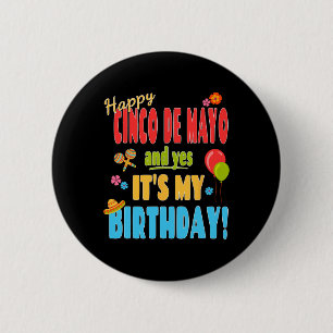 Glückliches Cinco De Mayo Geburtstags-Shirt - 5. M Button
