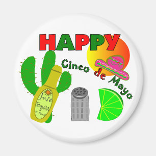 "Glückliches Cinco De Mayo" Limoner, Tequila-u. Magnet