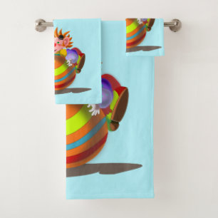 Glückliches Clown-Badehandtuch-Set für Kinder Badhandtuch Set