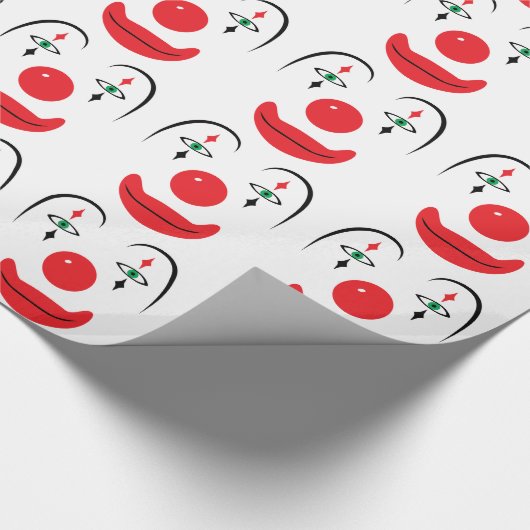 Glückliches Clown-Gesicht Geschenkpapier (Ecke)